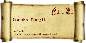 Csenka Margit névjegykártya